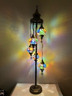 Orientalna, rękodzielnicza lampa podłogowa z mozaiki tureckiej