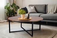 STOLIK kawowy OKRĄGŁY czarny ława stół ZESTAW salon