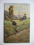 ZAGINIONY ŚWIAT PASTUSZKA Z GĄSKAMI przedwojenna POCZTÓWKA