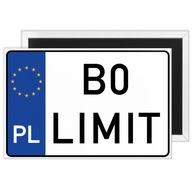 MAGNES TABLICA REJESTRACYJNA "B0 LIMIT" PREZENT MECHANIK własny tekst napis