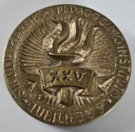 MEDAL PAMIĄTKOWY Z OKAZJI XXV-LAT INSTYTUTU PEDAG. W SZAWLACH LITWA 1948-73