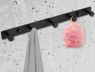 WIESZAK ŚCIENNY NA RĘCZNIKI ŁAZIENKOWY CZARNY LOFT HACZYKI DO ŁAZIENKI