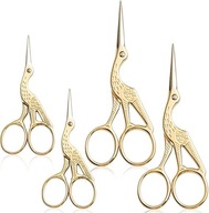 Nożyczki do Haftu Asdirne Złote Stalowe 2 szt Czapla Nożyczki Krawieckie