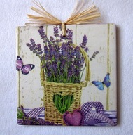 Robótkownia Obrazek kafelek 15x15 Kwiat kwiaty Lawenda kosz serce