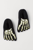 H&M kapcie czarne stopy fosforyzujące pluszaki r 36/37