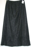 Czarna prosta spódnica ze srebrnym błyskiem r 48/56