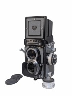 Rolleiflex z Tessar Carl Zeiss f.3.5/75mm Szary