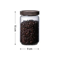 Szklany pojemnik 750 ml z pokrywką z drewna słoik na produkty sypkie