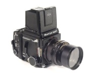 Mamiya RB 67 + magazynek + obiektyw Sekor 180 mm,f 4.5 + kominek