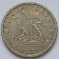 Portugalia 2,5 escudos 1971 - żaglowiec
