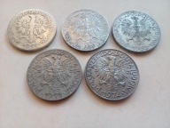 5 roczniów monet 5 zł z rybakiem