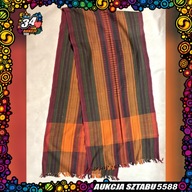 Unikalny szal w kolorach pomarańczowo-brązowo-rudych z Indii