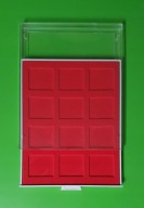 Lindner 2205 - Kaseta szara na 12 monet (57x50mm)