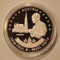 PAPIEŻ JAN PAWEŁ II 38 PIELGRZYMKA - AUSTRIA, NIUE 2007, SREBRZONA