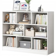 REGAŁ OTWARTY STOJĄCY NOWOCZESNY DUŻY BIAŁY PÓŁKA SZAFKA KOMODA 8 PÓŁEK