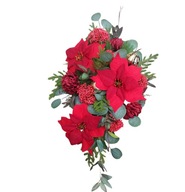 Stroik świąteczny na grób kompozycja na cmentarz KOMPLET z wazonem