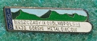 ODZNAKA BIESZCZADY IX OGÓLNOPOLSKI RAJD GÓRSKI METALOWCÓW 1968