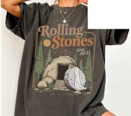 Rolling Stones t-shirt unisex szara bawełna (dł.-70 cm, szer.-53 cm)