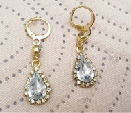 KOLCZYKI KWIATY KWIATKI KRÓLEWSKIE DIAMENTY WISZĄCE DŁUGIE RETRO KROPLA