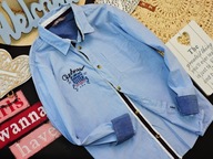 Lindex - błękitna koszula mankiety ala jeans r 140