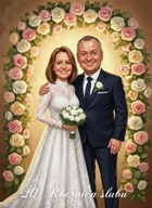 Karykatura A3 prezent, urodziny, rocznica, mikołajki, ramka GRATIS