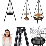 PALENISKO OGRODOWE DUŻE GRILL TRÓJNÓG DUŻY WISZĄCY PRZENOŚNY NA OGNISKO