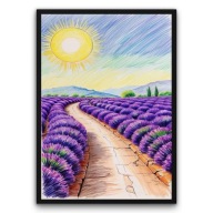 Plakat z ramą 40x50cm Droga Pola Lawendy Prowansja Natura Relaks Design