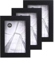ZESTAW 3 CZARNYCH RAMEK NA ZDJĘCIA 10X15 CM MINIMALISTYCZNE STOJĄCE WISZĄCE