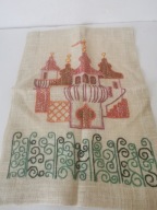 VINTAGE KILIM MAKATKA HAFTOWANA DO POWIESZENIA SKANDYNAWSKA ORYGINALNA
