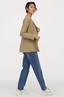 H & M zielona khaki boyfriend marynarka żakiet długi oversize oliwkowa boho