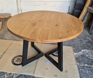 Stół debowy okrągły 120 cm rozkładany 3 x 40cm