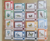 GIBRALTAR 1977 motyle ptaki ryby czyste**