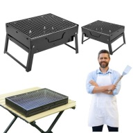GRILL SKŁADANY TURYSTYCZNY WALIZKA PRZENOŚNY OGRODOWY WĘGLOWY UCHWYTEM BBQ