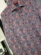 V Koszula Next drobna kratka wyrazisty kolorowy orientalny wzór bawełna