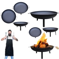 PALENISKO OGRODOWE METALOWE GRILL NA OGNISKO DUŻE TRÓJNÓG Z UCHWYTAMI 60 CM