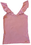 Mohito Różowa Prążkowana Bluzka / Top z Falbankami – Rozmiar 34 / XS