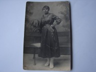 Mława / Przasnysz - stare zdjęcie z 1921 roku - kobieta, suknia , modelka