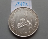 MEDAL JAN PAWEŁ II i KONGRES EUCHARYSTYCZNY 1987 r - PLATEROWANY SREBREM