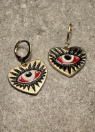 Piękne oryginalne kolczyki Serce Oko Proroka
