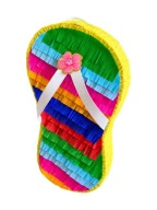 Piniata urodzinowa Klapki Japonki Aloha Hawaje 50*30*12cm. Konfetti gratis.
