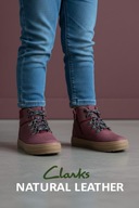 Clarks trzewiki sneakersy za kostkę skórzane bordowe rozm. 28