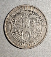 Wielka Brytania 1 szyling 1901r. Srebro BCM