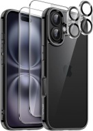 JETech Etui 5 w 1 dla iPhone 16 6,1 Cala Szkło Hartowane Ochraniacz Ekranu