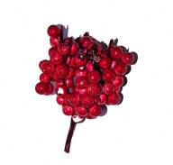 JARZĘBINA GAŁĄZKA Ozdoba Świąteczna Czerwona do stroika 4,5 cm x 6,5 cm