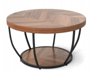 Stolik kawowy Costway kwadratowy 80 x 80 x 45cm odcienie brązu