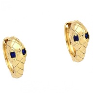 85785 Kolczyki stal chirurgiczna 316L pozłacane 18k żmija z cyrkoniami