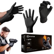 RĘKAWICE ROBOCZE NITRYLOWE M MOCNE CZARNE WARSZTATOWE 50SZT MERCATOR GOGRIP