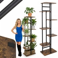 KWIETNIK STOJĄCY METALOWY WYSOKI LOFT STOJAK NA KWIATY DONICZKI CZARNY