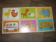 CAROUSEL zestaw puzzli drewnianych układanek 6szt