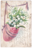 Pisanka Konwalie 1903r. obieg Ustroń do Friedek Litografia